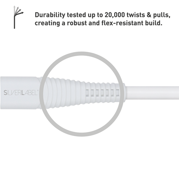 SilverLabel 1m USB-C to Lighting Cable White