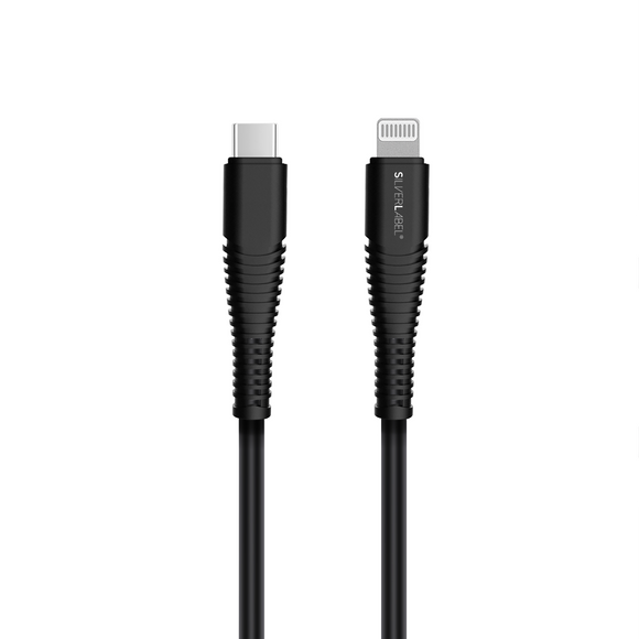 SilverLabel 1m USB-C to Lighting Cable Black 
