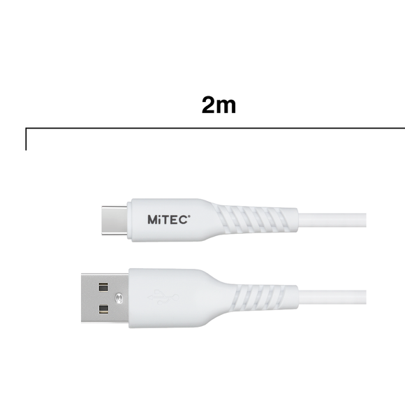 MiTEC MiPOWER USB-C to USB-A Cable - 2m - White