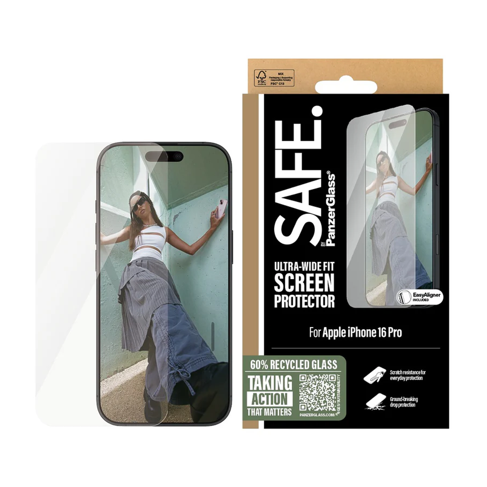 SAFE. by PanzerGlass™ Screen Protector Ultra Wide Fit for Apple iPhone 16 Pro