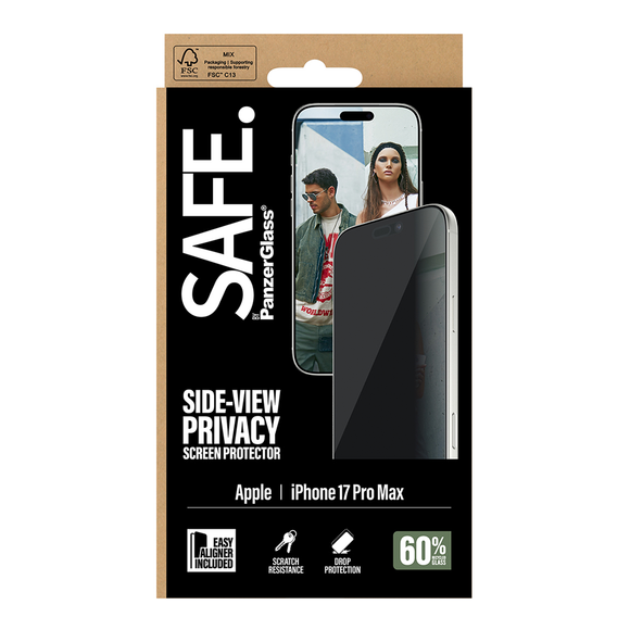 SAFE Privacy Glass for iPhone 17 Pro Max UWF w/Aligner