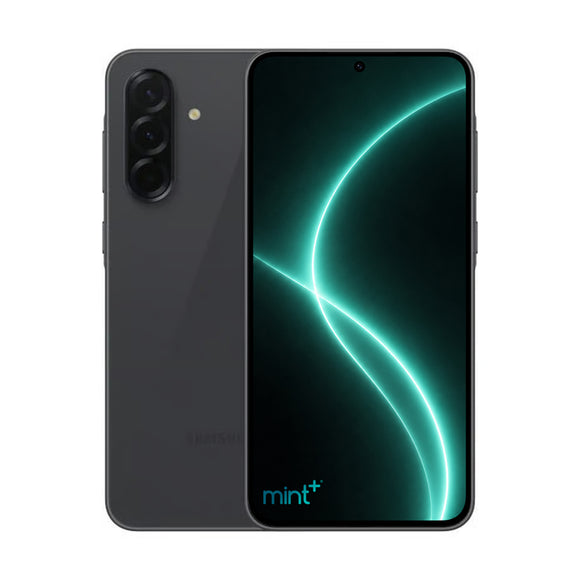 photo of Samsung Galaxy A36 black with mint+ wallpaper