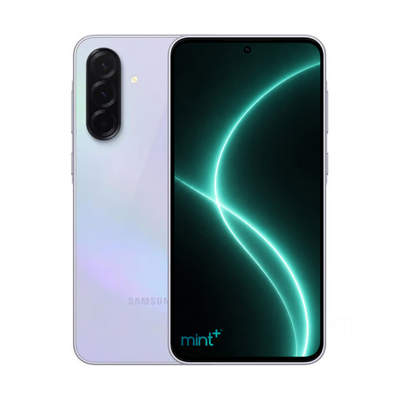 photo of Samsung Galaxy A36 purple with mint+ wallpaper
