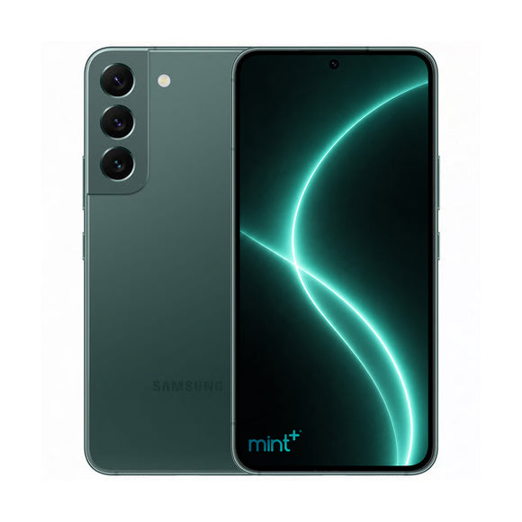 photo of Samsung Galaxy S22 plus green with mint+ wallpaper