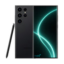 photo of Samsung Galaxy S23 ultra black with mint+ wallpaper