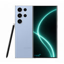 photo of Samsung Galaxy S23 ultra blue with mint+ wallpaper