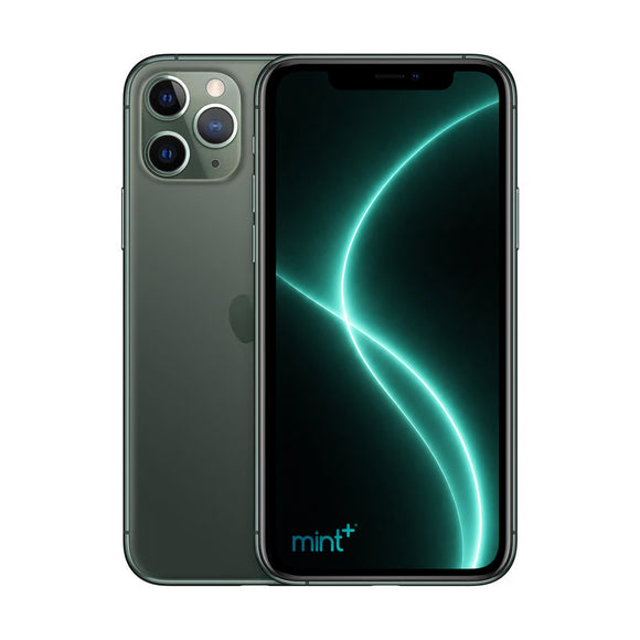 Photo of iPhone 11 Pro green with mint+ wallpaper