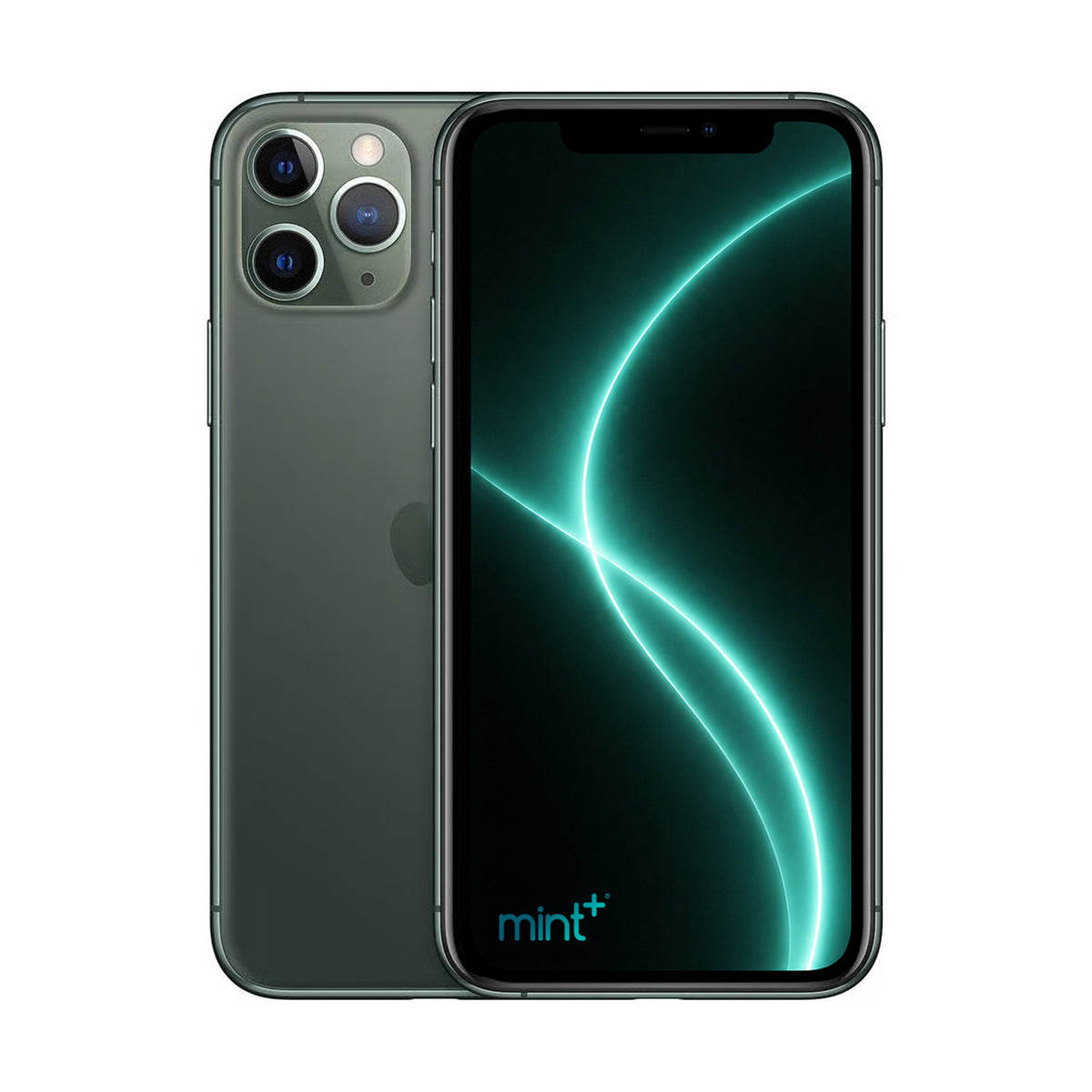 Photo of iPhone 11 Pro Max green with mint+ wallpaper