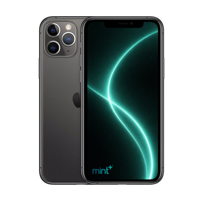 Photo of iPhone 11 Pro Max gray with mint+ wallpaper