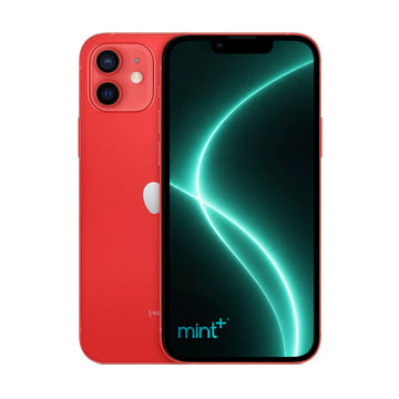 Photo of iPhone 12 red with mint+ wallpaper