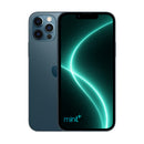 Photo of iPhone 12 pro blue with mint+ wallpaper