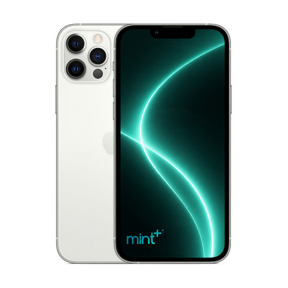 Photo of iPhone 12 pro white with mint+ wallpaper