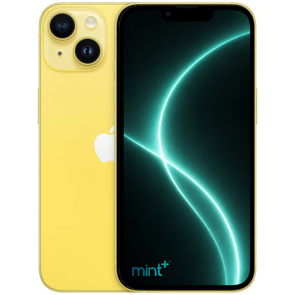 photo iPhone 14 Plus yellow with mint+ wallpaper