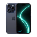 Photo of iPhone 15 pro blue with mint+ wallpaper