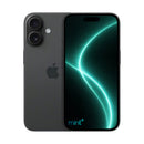 Photo of iPhone 16 plus black with mint+ wallpaper